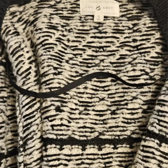 LOFT Lou & Grey Sweater Wmns  S/M Long Sleeve Open Front Wool Knit Tribal Print - Picture 4 of 7